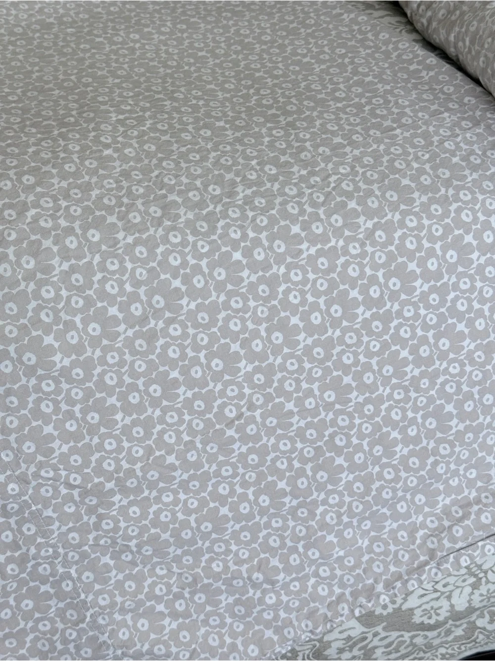 Marimekko Flower Print Neutral Taupe Twin XL Dorm Ready